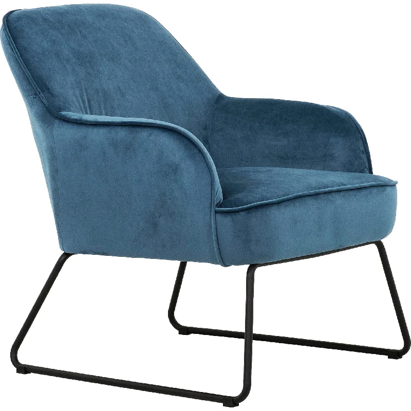 fabric-seat Moroccan chair-Alea Accent Chair - Velvet Navy