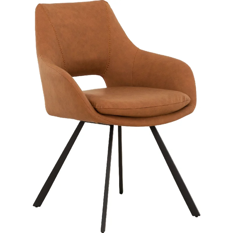 stylish-seat smooth chair-Amaze Upholstered Side Chair - Cognac - (D620118723SHCS)