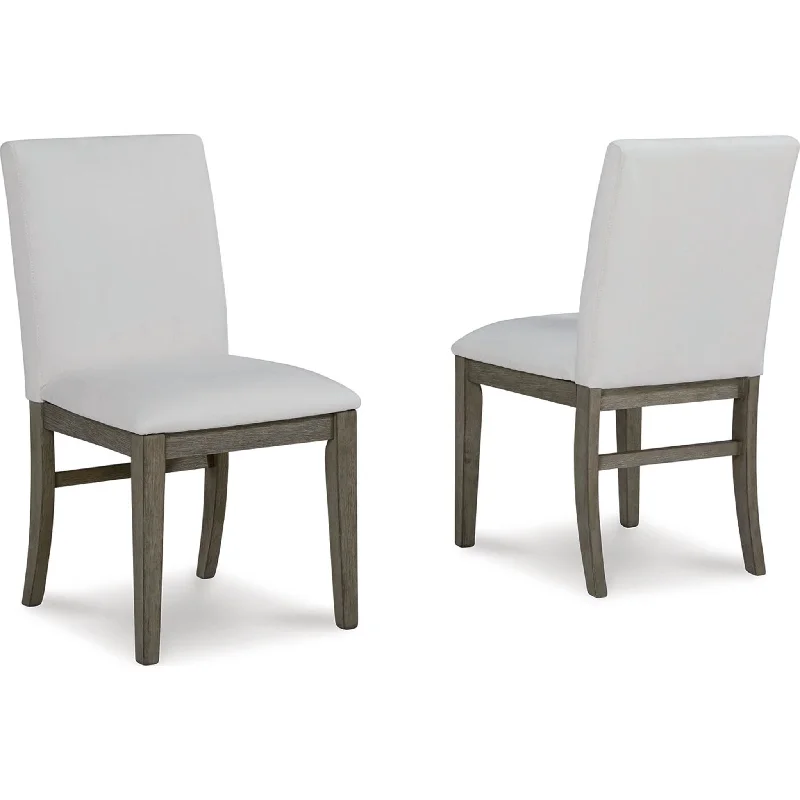 redwood-seat compact chair-Anibecca Side Chair - Gray/Off White - (D970-01)