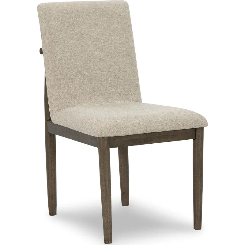 chrome mahogany chair-Arkenton Side Chair - Grayish Brown/Beige - (D786-01)