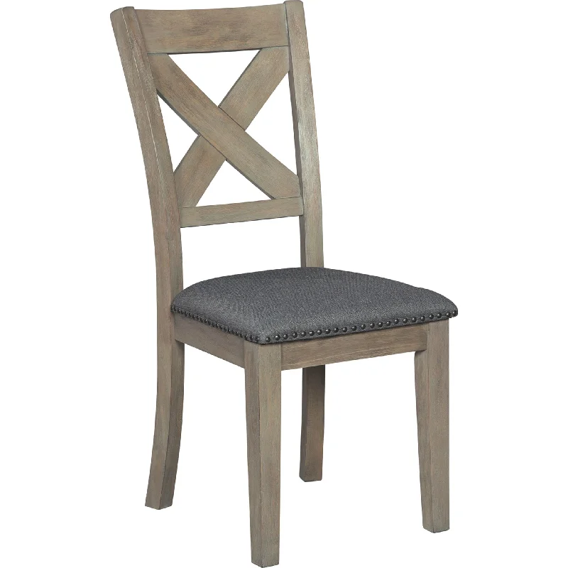 leather-seat Mediterranean chair-Aldwin Side Chair - Gray - (D617-01)