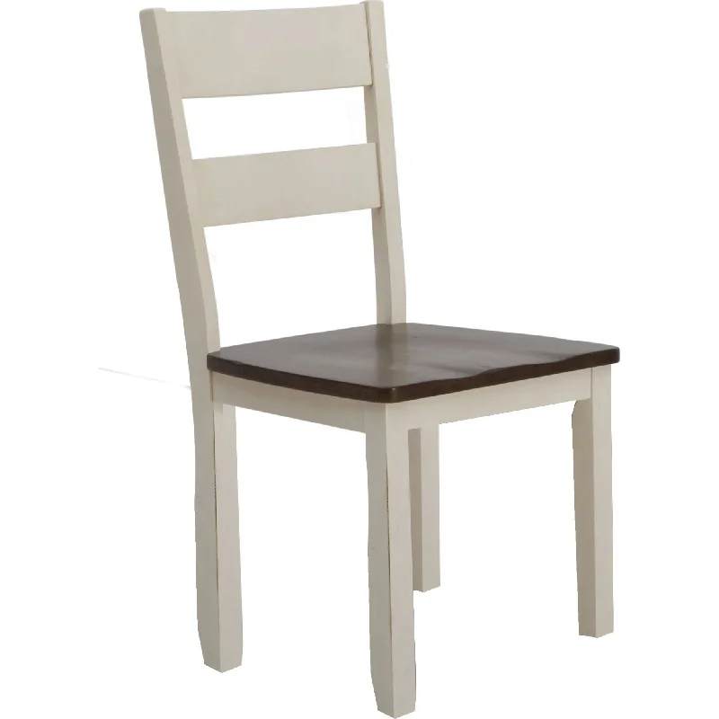 solid-back chair-Extension Ladderback Side Chair - Chalk - (MRPCO255K)