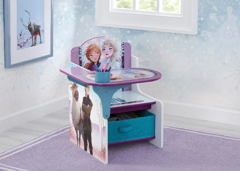 wicker-back two-tone chair-Frozen II Chair Desk with Storage Bin