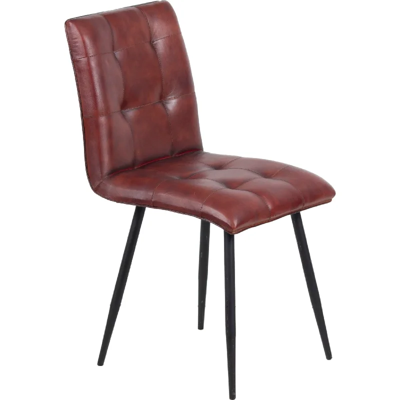 red fabric chair-Hawaliye Side Chair - Brown - (2107-035)