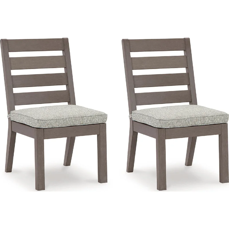 plastic-back chair-Hillside Barn Outdoor Dining Chair (Set of 2) - Gray/Brown