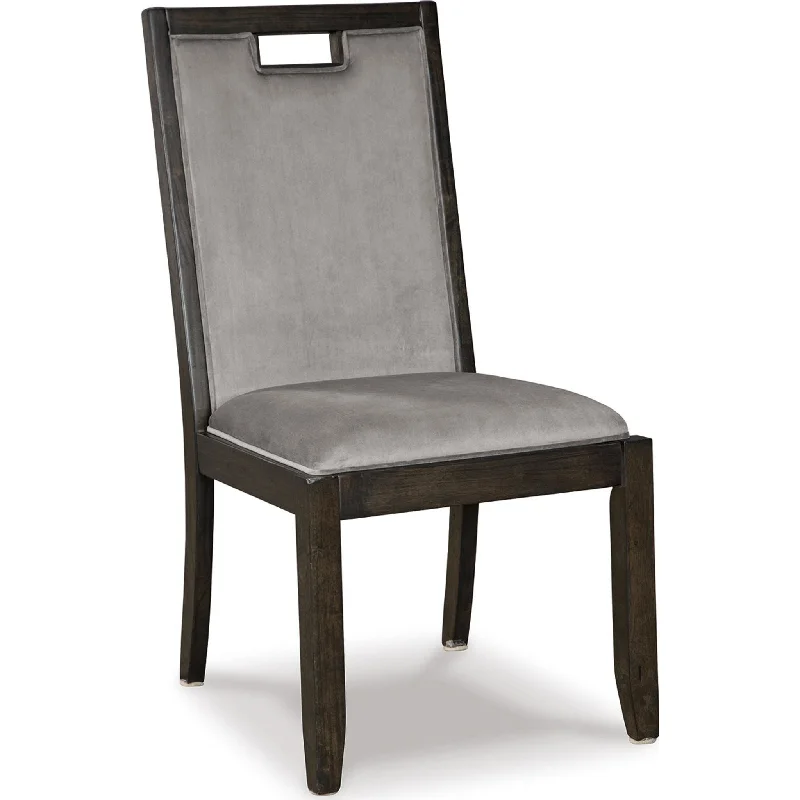 premium-back chair-Hyndell Side Chair - Gray/Dark Brown - (D731-01)