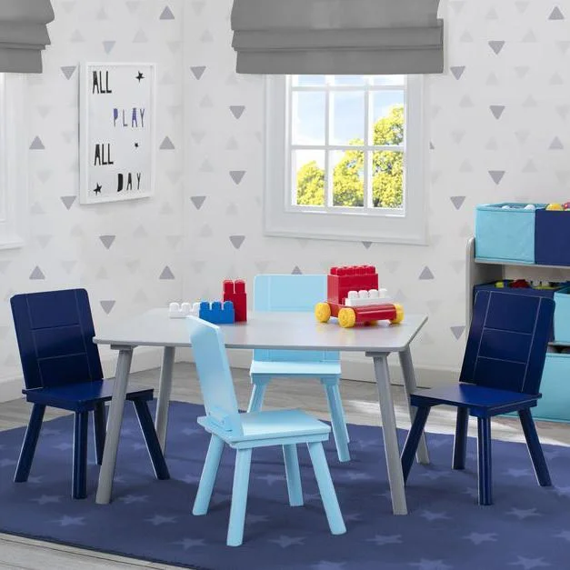 shallow-seat Scandinavian chair-Kids Table and Chair Set (4 Chairs Included)