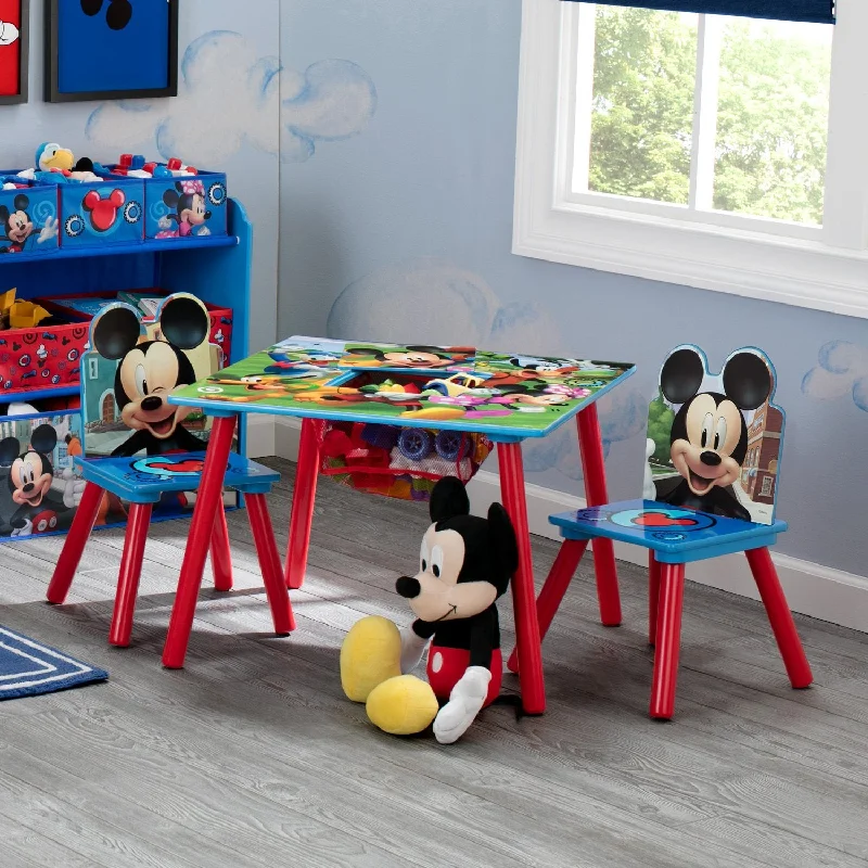 high-seat driftwood chair-Mickey Mouse Kids Table and Chair Set with Storage