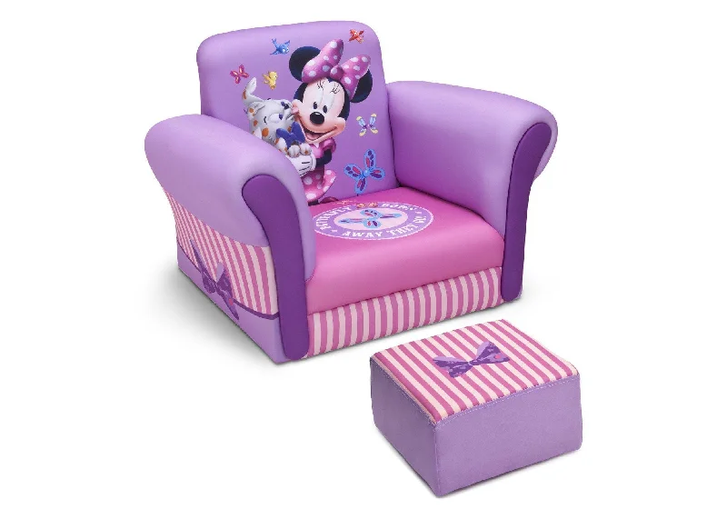 gold teak chair-Minnie Mouse Upholstered Chair with Ottoman