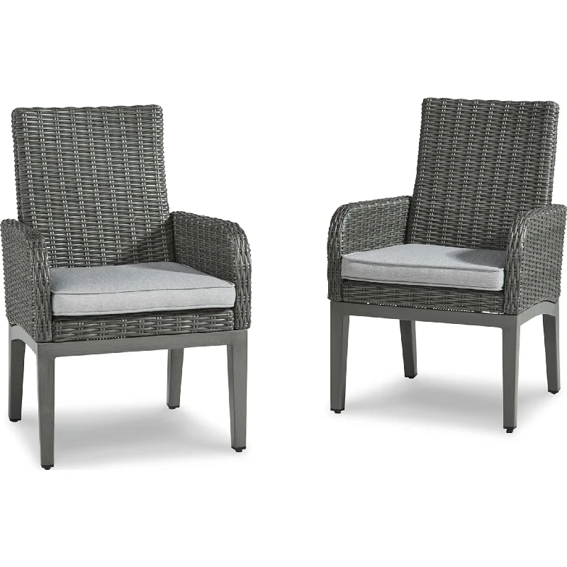 firm chair-Elite Park Outdoor Arm Chair with Cushion (set of 2) - Gray