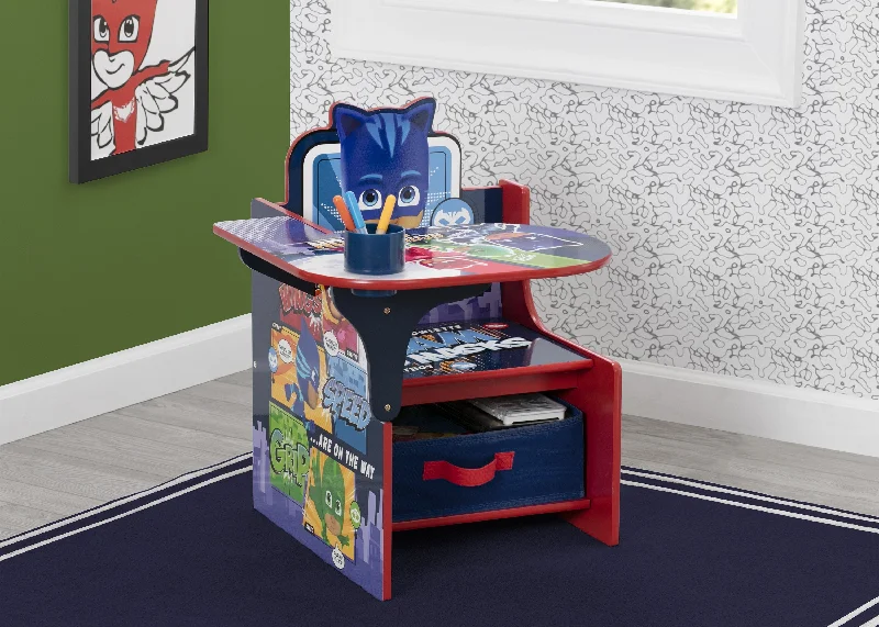 acrylic-back striped chair-PJ Masks Chair Desk with Storage Bin