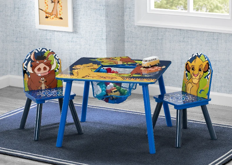 plastic-back patterned chair-The Lion King Table and Chair Set with Storage