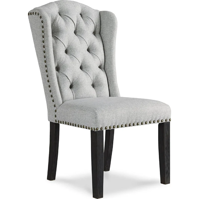 upholstered-seat chair-Jeanette Dining Chair - Linen - (D702-01)