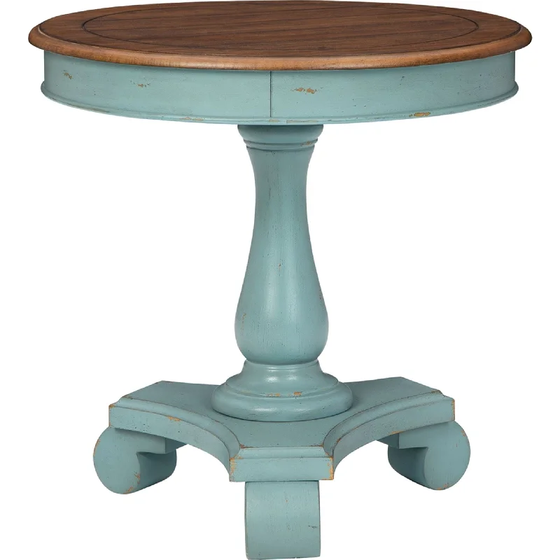 top weightlifting belts for support-Mirimyn Accent Table - Teal/Brown