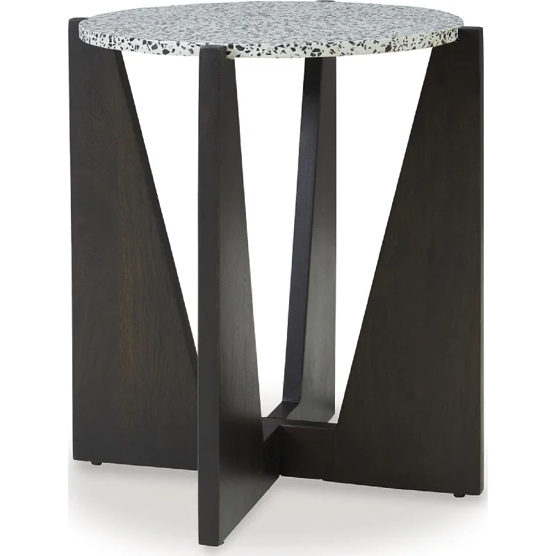 how to remove glue from wood-Tellrich Accent Table - Black/White